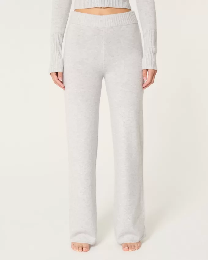 Gilly Hicks Sweater-Knit Straight Pants,Gilly Hicks Sweater-Knit Straight Pants