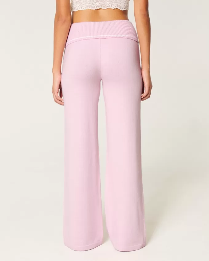 Gilly Hicks Sweater-Knit Straight Pants,Gilly Hicks Sweater-Knit Straight Pants