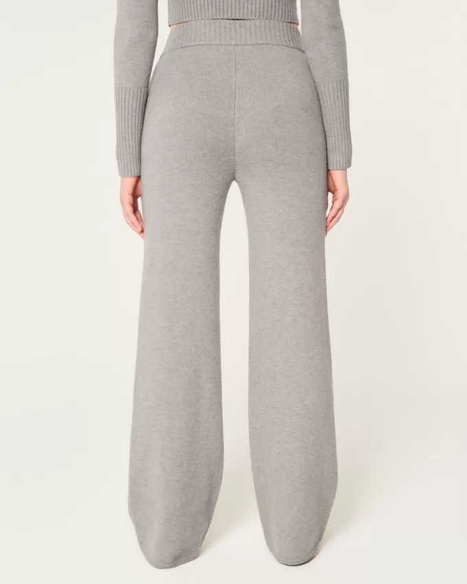 Gilly Hicks Sweater-Knit Straight Pants,Gilly Hicks Sweater-Knit Straight Pants