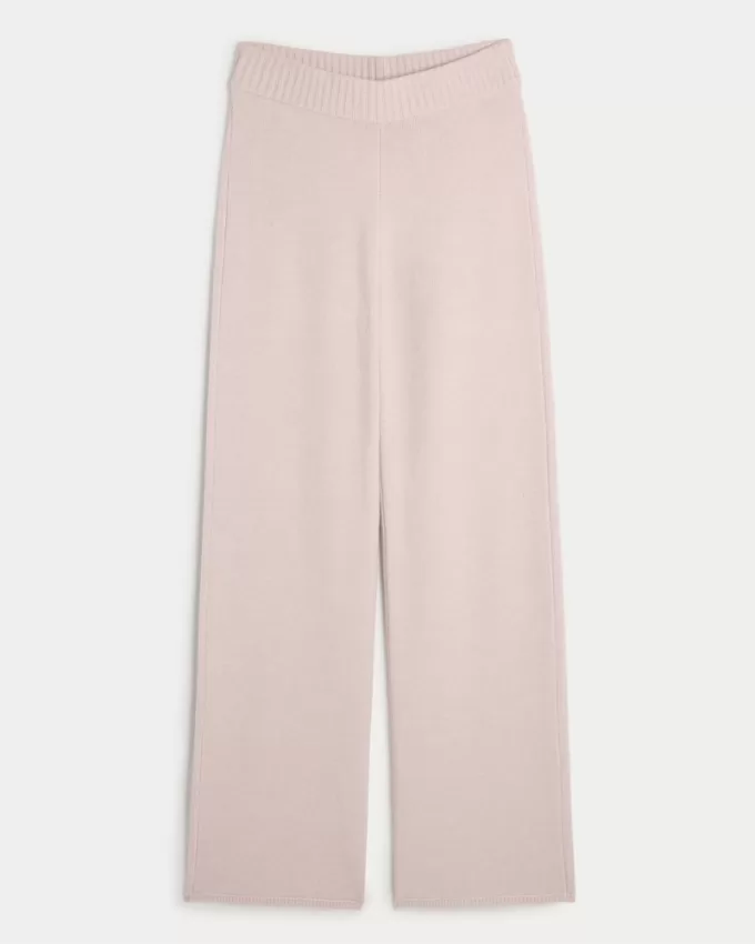 Gilly Hicks Sweater-Knit Straight Pants,Gilly Hicks Sweater-Knit Straight Pants