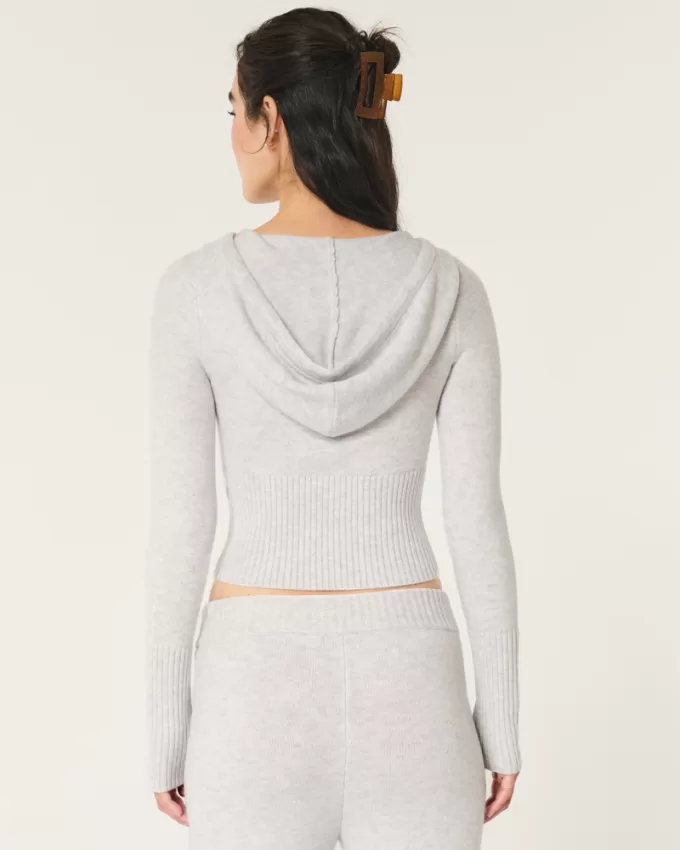 Gilly Hicks Sweater-Knit Zip-Up Hoodie,Gilly Hicks Sweater-Knit Zip-Up Hoodie