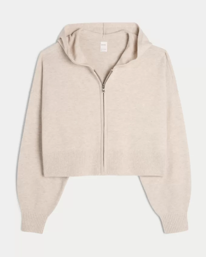 Gilly Hicks Sweater-Knit Zip-Up Hoodie,Gilly Hicks Sweater-Knit Zip-Up Hoodie