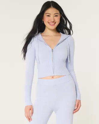 Gilly Hicks Sweater-Knit Zip-Up Hoodie,Gilly Hicks Sweater-Knit Zip-Up Hoodie