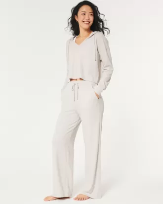 Gilly Hicks Waffle Wide-Leg Pants,Gilly Hicks Waffle Wide-Leg Pants