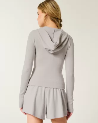 Gilly Hicks Waffle Zip-Up Hoodie,Gilly Hicks Waffle Zip-Up Hoodie