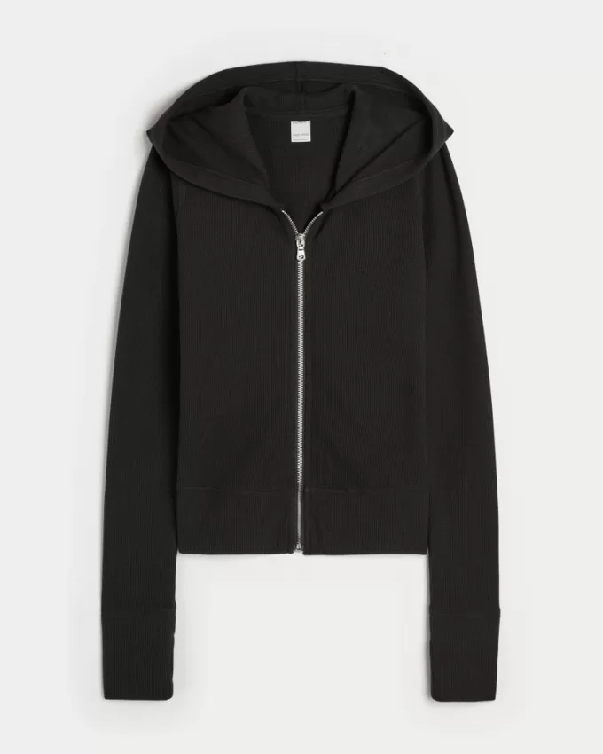 Gilly Hicks Waffle Zip-Up Hoodie,Gilly Hicks Waffle Zip-Up Hoodie