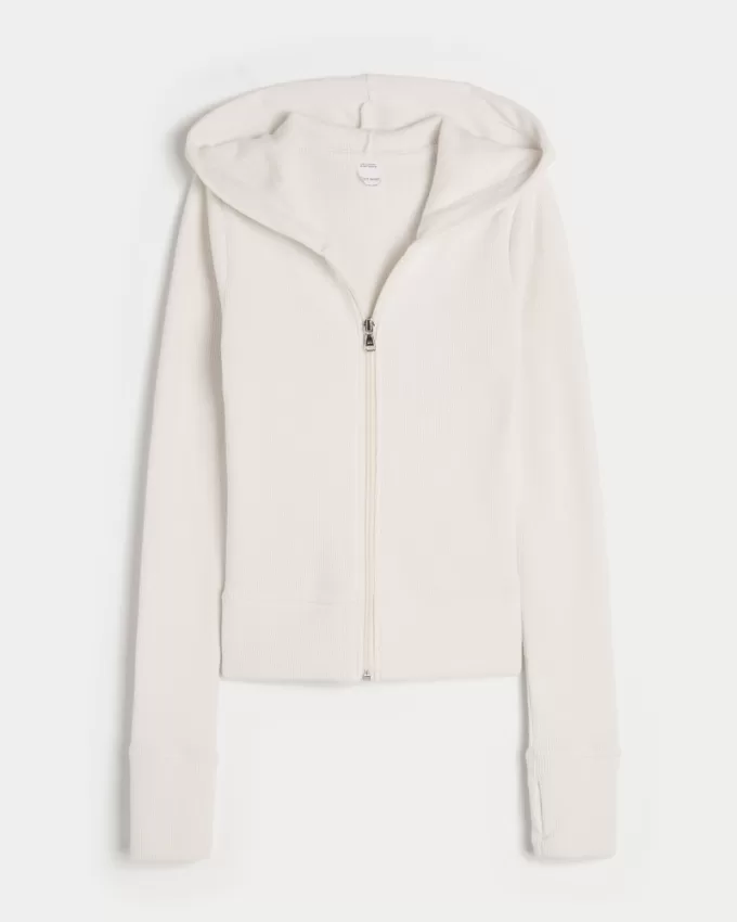 Gilly Hicks Waffle Zip-Up Hoodie,Gilly Hicks Waffle Zip-Up Hoodie