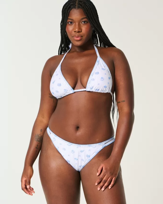 High-Leg Embroidered Stitch Strappy Cheekiest Bikini Bottom,High-Leg Embroidered Stitch Strappy Cheekiest Bikini Bottom