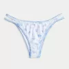 High-Leg Embroidered Stitch Strappy Cheekiest Bikini Bottom,High-Leg Embroidered Stitch Strappy Cheekiest Bikini Bottom
