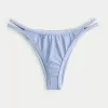 High-Leg Embroidered Stitch Strappy Cheekiest Bikini Bottom,High-Leg Embroidered Stitch Strappy Cheekiest Bikini Bottom