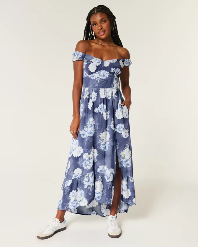 High-Low Hem Twist-Bust Midi Dress,High-Low Hem Twist-Bust Midi Dress
