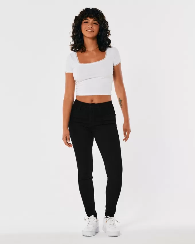 High-Rise Black Super Skinny Jeans,High-Rise Black Super Skinny Jeans