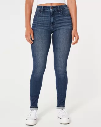 High-Rise Dark Wash Jean Leggings,High-Rise Dark Wash Jean Leggings