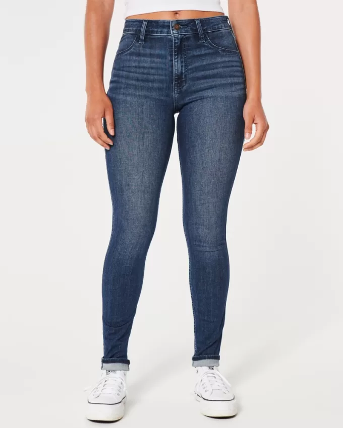 High-Rise Dark Wash Jean Leggings,High-Rise Dark Wash Jean Leggings