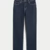 High-Rise Dark Wash Straight Jeans,High-Rise Dark Wash Straight Jeans
