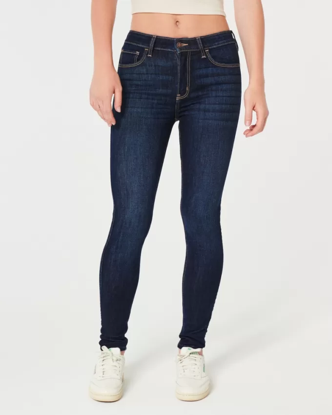 High-Rise Dark Wash Super Skinny Jeans,High-Rise Dark Wash Super Skinny Jeans