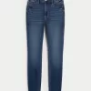 High-Rise Dark Wash Super Skinny Jeans,High-Rise Dark Wash Super Skinny Jeans