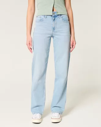 High-Rise Light Wash Dad Jeans,High-Rise Light Wash Dad Jeans