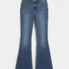 High-Rise Medium Wash Flare Jeans,High-Rise Medium Wash Flare Jeans