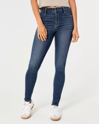 High-Rise Medium Wash Jean Leggings,High-Rise Medium Wash Jean Leggings