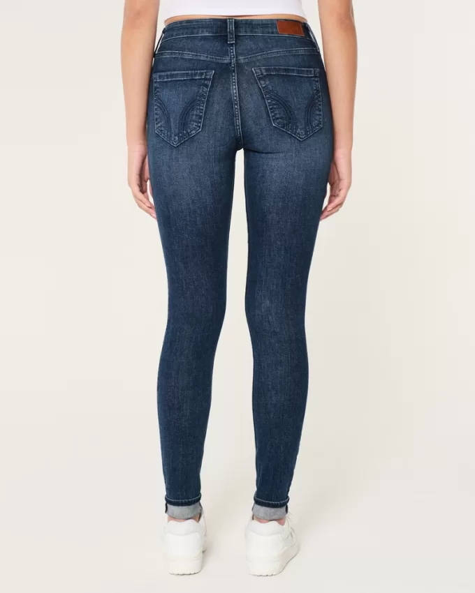 High-Rise Medium Wash Super Skinny Jeans,High-Rise Medium Wash Super Skinny Jeans