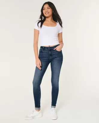 High-Rise Medium Wash Super Skinny Jeans,High-Rise Medium Wash Super Skinny Jeans