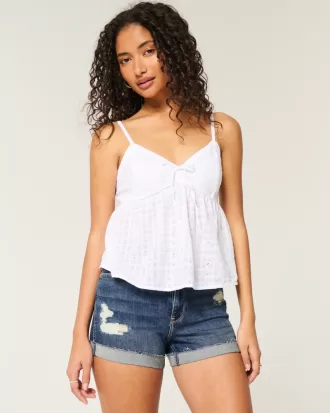 High-Rise Ripped Dark Wash Denim Shortie Shorts,High-Rise Ripped Dark Wash Denim Shortie Shorts