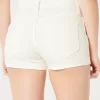 High-Rise Ripped White Denim Shorts 3″,High-Rise Ripped White Denim Shorts 3″