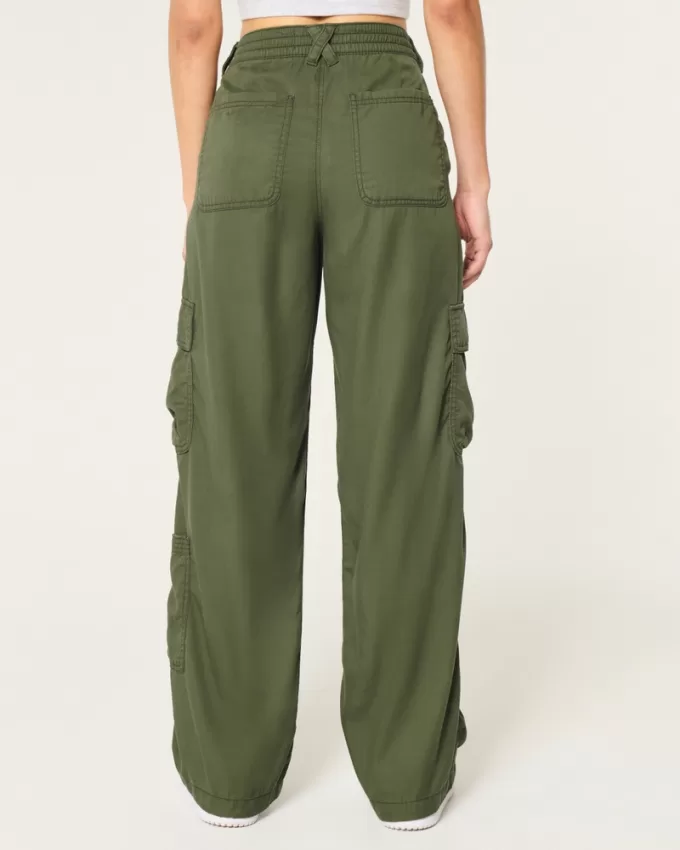 High-Rise Tencel Baggy Cargo Pants,High-Rise Tencel Baggy Cargo Pants