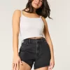 High-Rise Washed Black Relaxed Denim Shorts 5″,High-Rise Washed Black Relaxed Denim Shorts 5″