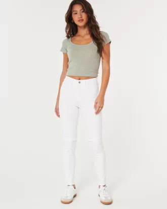 High-Rise White Super Skinny Jeans,High-Rise White Super Skinny Jeans