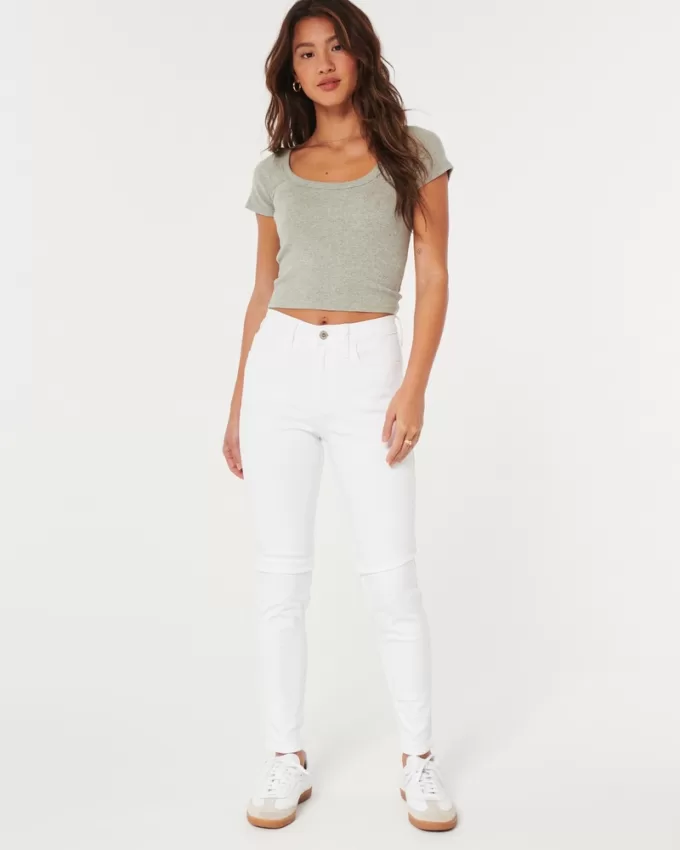 High-Rise White Super Skinny Jeans,High-Rise White Super Skinny Jeans