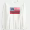 Hollister Comfy Cloud American Flag Graphic Crew Sweater,Hollister Comfy Cloud American Flag Graphic Crew Sweater