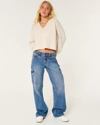 Hollister Comfy Cloud Boxy Notch-Neck Sweater,Hollister Comfy Cloud Boxy Notch-Neck Sweater