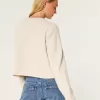Hollister Comfy Cloud Boxy Notch-Neck Sweater,Hollister Comfy Cloud Boxy Notch-Neck Sweater