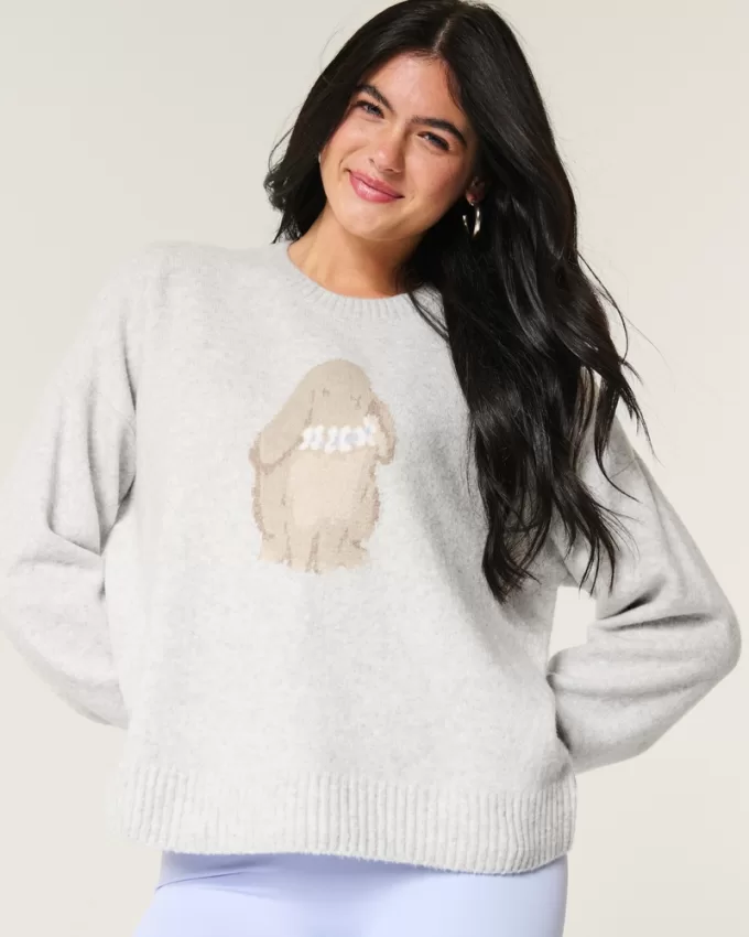 Hollister Comfy Cloud Bunny Graphic Crew Sweater,Hollister Comfy Cloud Bunny Graphic Crew Sweater