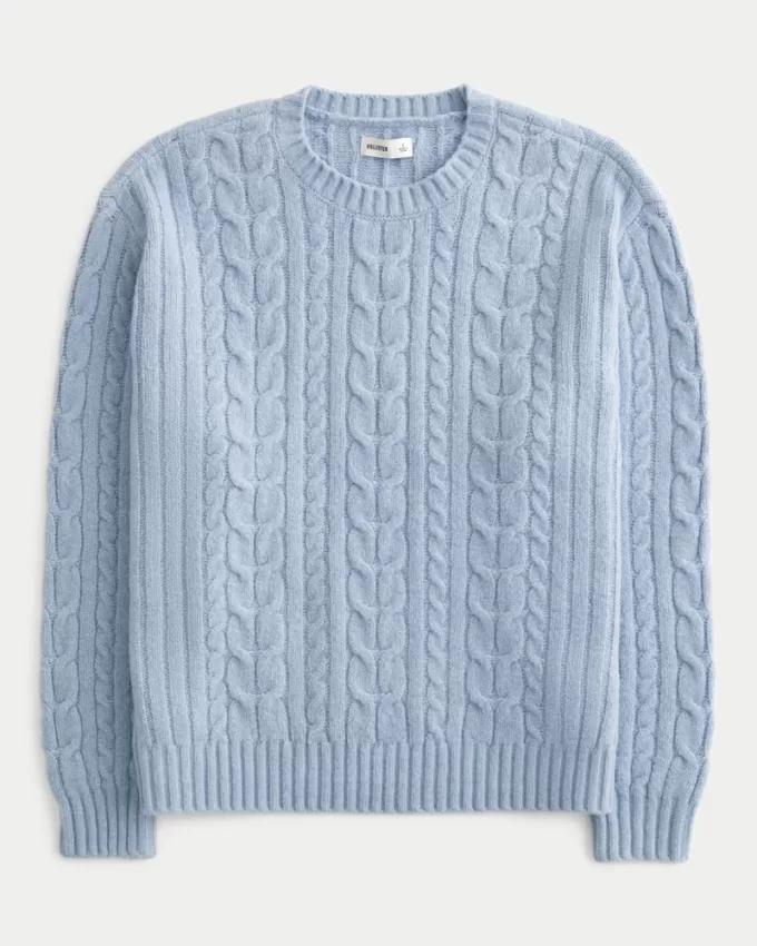 Hollister Comfy Cloud Cable-Knit Crew Sweater,Hollister Comfy Cloud Cable-Knit Crew Sweater