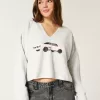 Hollister Comfy Cloud Graphic Notch-Neck Sweater,Hollister Comfy Cloud Graphic Notch-Neck Sweater
