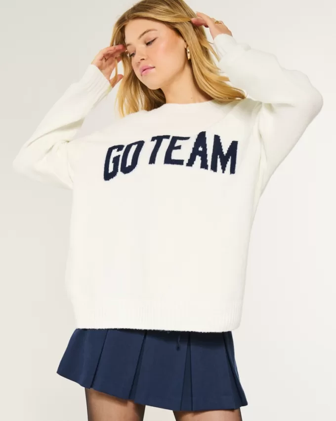 Hollister Comfy Cloud Oversized Go Team Graphic Sweater,Hollister Comfy Cloud Oversized Go Team Graphic Sweater