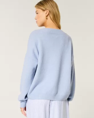 Hollister Comfy Cloud Oversized V-Neck Sweater,Hollister Comfy Cloud Oversized V-Neck Sweater