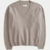 Hollister Comfy Cloud Oversized V-Neck Sweater,Hollister Comfy Cloud Oversized V-Neck Sweater