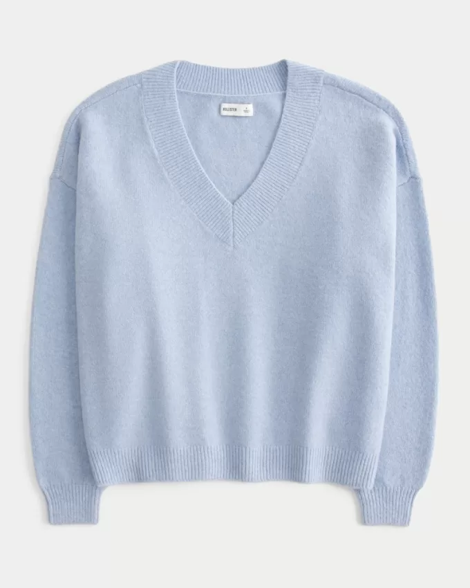 Hollister Comfy Cloud Oversized V-Neck Sweater,Hollister Comfy Cloud Oversized V-Neck Sweater