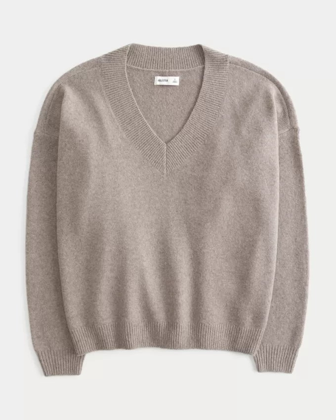 Hollister Comfy Cloud Oversized V-Neck Sweater,Hollister Comfy Cloud Oversized V-Neck Sweater