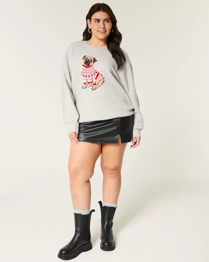 Hollister Comfy Cloud Puppy Graphic Crew Sweater,Hollister Comfy Cloud Puppy Graphic Crew Sweater