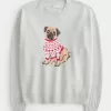 Hollister Comfy Cloud Puppy Graphic Crew Sweater,Hollister Comfy Cloud Puppy Graphic Crew Sweater