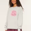 Hollister Comfy Cloud Rose Graphic Sweater,Hollister Comfy Cloud Rose Graphic Sweater