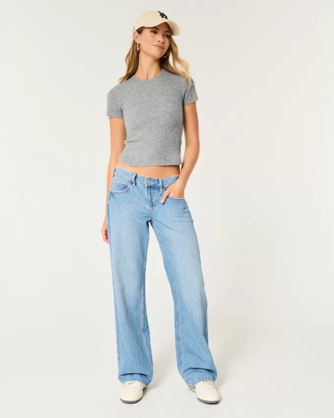 Hollister Comfy Cloud Short-Sleeve Crew Sweater,Hollister Comfy Cloud Short-Sleeve Crew Sweater