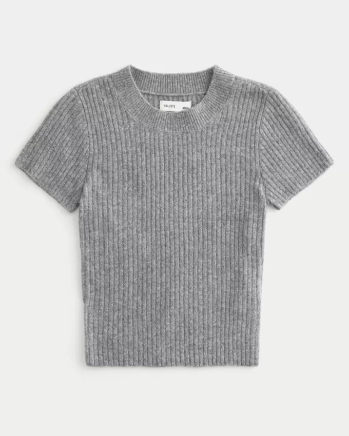 Hollister Comfy Cloud Short-Sleeve Crew Sweater,Hollister Comfy Cloud Short-Sleeve Crew Sweater