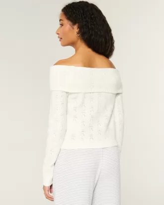 Hollister Comfy Cloud Stitchy Off-the-Shoulder Sweater,Hollister Comfy Cloud Stitchy Off-the-Shoulder Sweater