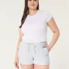 Hollister Ella Adjustable Rise Linen-Blend Pull-On Shorts,Hollister Ella Adjustable Rise Linen-Blend Pull-On Shorts
